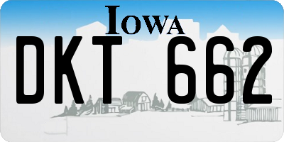 IA license plate DKT662