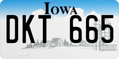 IA license plate DKT665