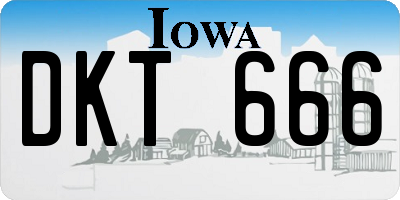 IA license plate DKT666