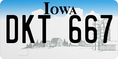 IA license plate DKT667