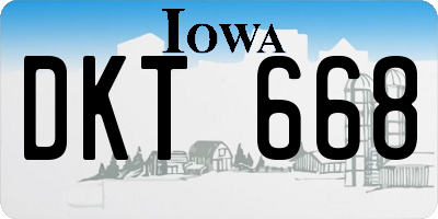 IA license plate DKT668