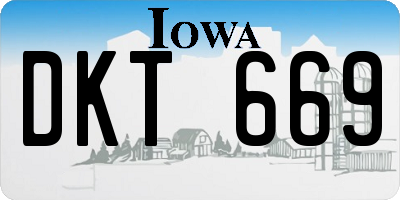IA license plate DKT669