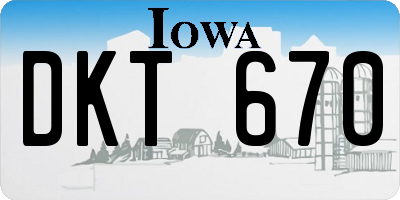 IA license plate DKT670