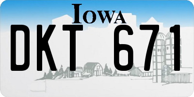 IA license plate DKT671