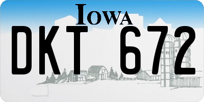 IA license plate DKT672