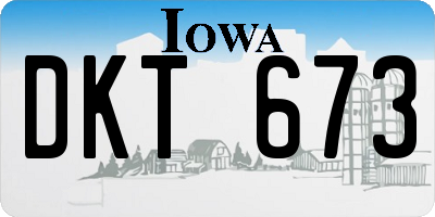 IA license plate DKT673