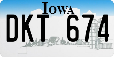 IA license plate DKT674
