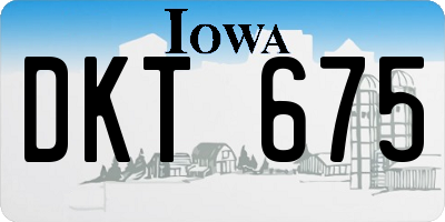 IA license plate DKT675