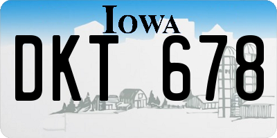 IA license plate DKT678