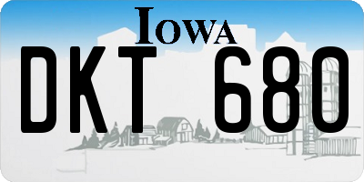 IA license plate DKT680