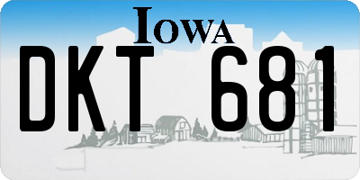 IA license plate DKT681