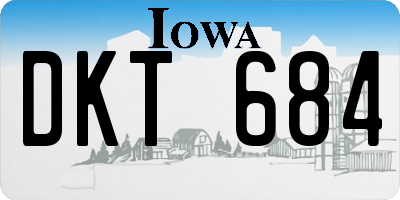 IA license plate DKT684