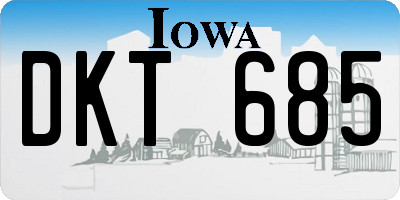 IA license plate DKT685