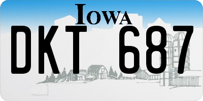 IA license plate DKT687