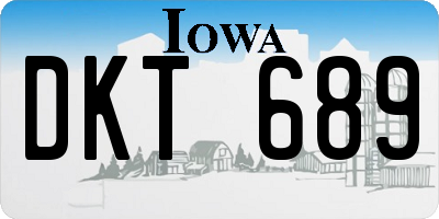 IA license plate DKT689