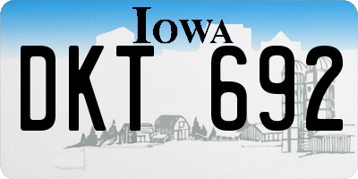 IA license plate DKT692