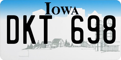 IA license plate DKT698
