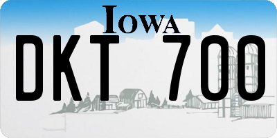 IA license plate DKT700