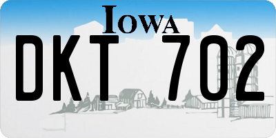 IA license plate DKT702