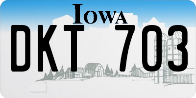 IA license plate DKT703