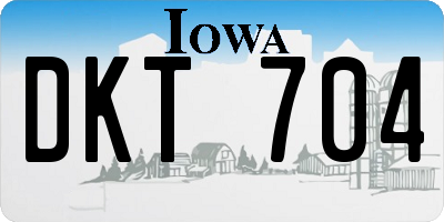 IA license plate DKT704