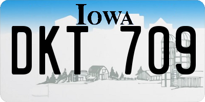 IA license plate DKT709
