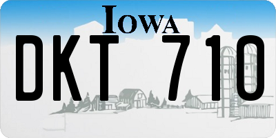 IA license plate DKT710