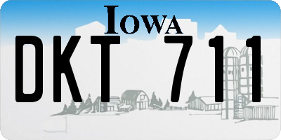 IA license plate DKT711