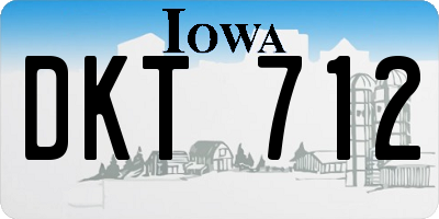 IA license plate DKT712