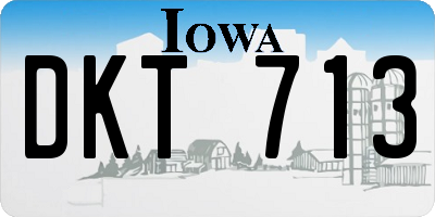 IA license plate DKT713