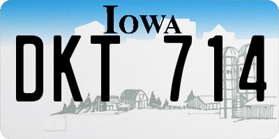 IA license plate DKT714