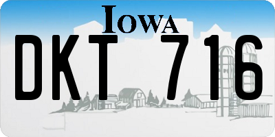 IA license plate DKT716