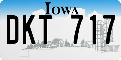 IA license plate DKT717