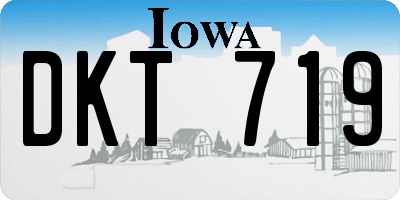 IA license plate DKT719