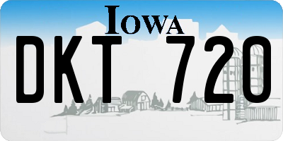 IA license plate DKT720