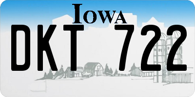 IA license plate DKT722