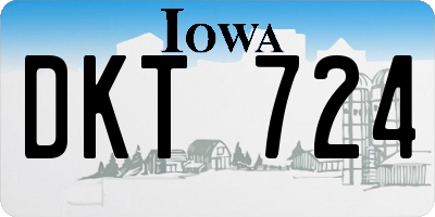 IA license plate DKT724