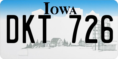 IA license plate DKT726