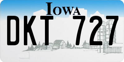 IA license plate DKT727