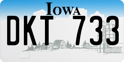 IA license plate DKT733