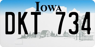 IA license plate DKT734