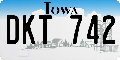 IA license plate DKT742