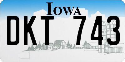 IA license plate DKT743