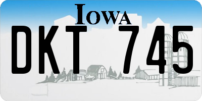 IA license plate DKT745