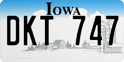 IA license plate DKT747