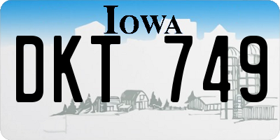 IA license plate DKT749