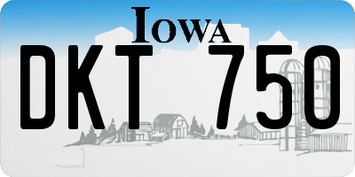 IA license plate DKT750