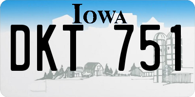 IA license plate DKT751