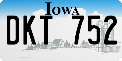 IA license plate DKT752