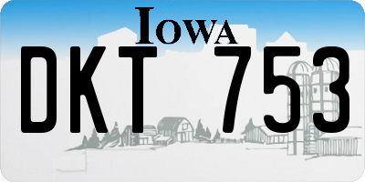 IA license plate DKT753